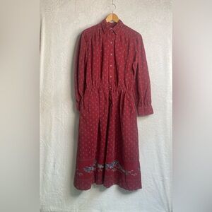Burgundy Corduroy Dress